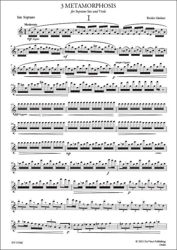 3 Metamorphosis, for Soprano Sax and Viola